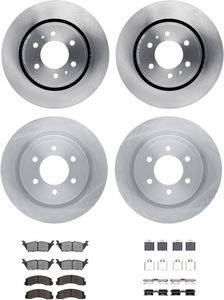 Dynamic Friction 6214-99256 - Front and Rear Brake Kit - Quickstop Rotors and Heavy Duty Brake Pads With Hardware