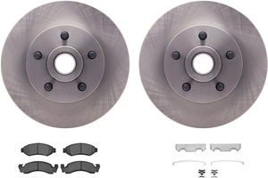 Dynamic Friction 6212-56028 - Front Brake Kit - Quickstop Rotors and Heavy Duty Brake Pads With Hardware
