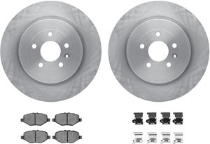 Dynamic Friction 6212-99688 - Rear Brake Kit - Quickstop Rotors and Heavy Duty Brake Pads With Hardware