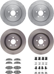 Dynamic Friction 6214-54083 - Front and Rear Brake Kit - Quickstop Rotors and Heavy Duty Brake Pads With Hardware
