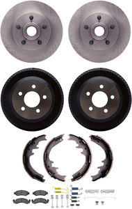 Dynamic Friction 6214-56094 - Front and Rear Brake Kit - Quickstop Rotors and Heavy Duty Brake Pads With Hardware