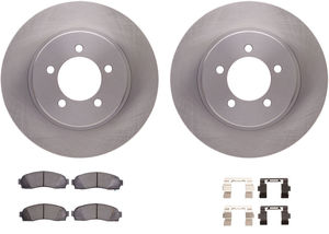 Dynamic Friction 6212-99522 - Front Brake Kit - Quickstop Rotors and Heavy Duty Brake Pads With Hardware