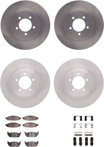 Dynamic Friction 6214-55017 - Front and Rear Brake Kit - Quickstop Rotors and Heavy Duty Brake Pads With Hardware