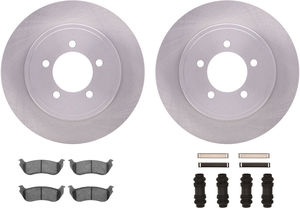 Dynamic Friction 6212-54016 - Rear Brake Kit - Quickstop Rotors and Heavy Duty Brake Pads With Hardware