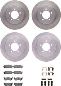 Dynamic Friction 6214-99186 - Front and Rear Brake Kit - Quickstop Rotors and Heavy Duty Brake Pads With Hardware