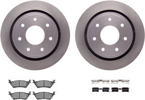 Dynamic Friction 6212-54025 - Rear Brake Kit - Quickstop Rotors and Heavy Duty Brake Pads With Hardware