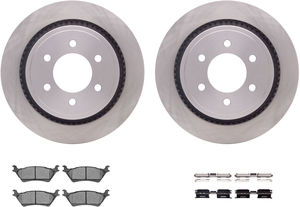 Dynamic Friction 6212-54028 - Rear Brake Kit - Quickstop Rotors and Heavy Duty Brake Pads With Hardware
