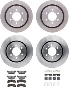 Dynamic Friction 6214-54024 - Front and Rear Brake Kit - Quickstop Rotors and Heavy Duty Brake Pads With Hardware