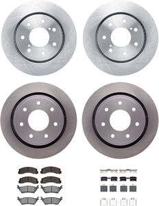 Dynamic Friction 6214-54027 - Front and Rear Brake Kit - Quickstop Rotors and Heavy Duty Brake Pads With Hardware