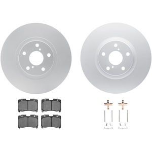 Dynamic Friction 4312-76022 - Front Brake Kit - Coated Brake Rotors and 3000 Ceramic Brake Pads with Hardware