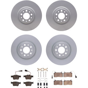 Dynamic Friction 4314-16001 - Front and Rear Brake Kit - Coated Brake Rotors and 3000 Ceramic Brake Pads with Hardware