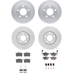 Dynamic Friction 4314-73014 - Front and Rear Brake Kit - Coated Brake Rotors and 3000 Ceramic Brake Pads with Hardware