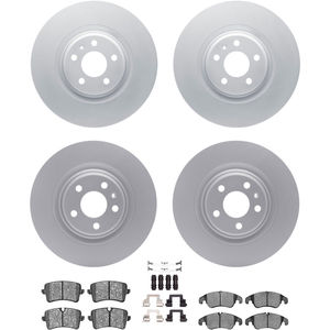 Dynamic Friction 4314-73037 - Front and Rear Brake Kit - Coated Brake Rotors and 3000 Ceramic Brake Pads with Hardware