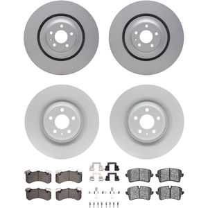 Dynamic Friction 4314-73042 - Front and Rear Brake Kit - Coated Brake Rotors and 3000 Ceramic Brake Pads with Hardware