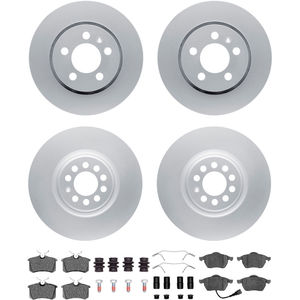 Dynamic Friction 4314-74008 - Front and Rear Brake Kit - Coated Brake Rotors and 3000 Ceramic Brake Pads with Hardware