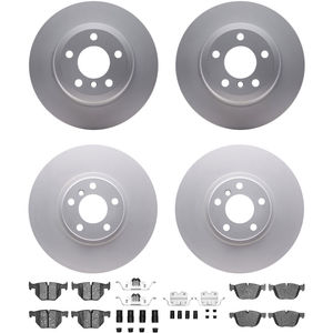 Dynamic Friction 4314-31049 - Front and Rear Brake Kit - Coated Brake Rotors and 3000 Ceramic Brake Pads with Hardware