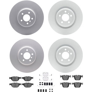 Dynamic Friction 4314-31054 - Front and Rear Brake Kit - Coated Brake Rotors and 3000 Ceramic Brake Pads with Hardware