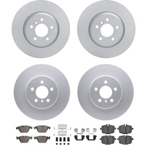 Dynamic Friction 4314-31059 - Front and Rear Brake Kit - Coated Brake Rotors and 3000 Ceramic Brake Pads with Hardware