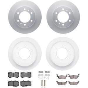 Dynamic Friction 4314-93001 - Front and Rear Brake Kit - Coated Brake Rotors and 3000 Ceramic Brake Pads with Hardware