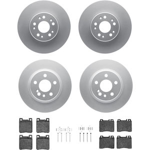 Dynamic Friction 4314-63015 - Front and Rear Brake Kit - Coated Brake Rotors and 3000 Ceramic Brake Pads with Hardware