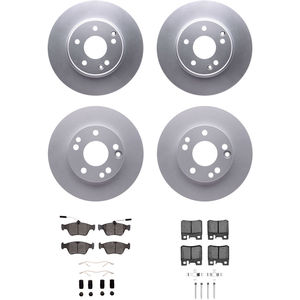 Dynamic Friction 4314-63020 - Front and Rear Brake Kit - Coated Brake Rotors and 3000 Ceramic Brake Pads with Hardware