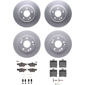 Dynamic Friction 4314-63021 - Front and Rear Brake Kit - Coated Brake Rotors and 3000 Ceramic Brake Pads with Hardware