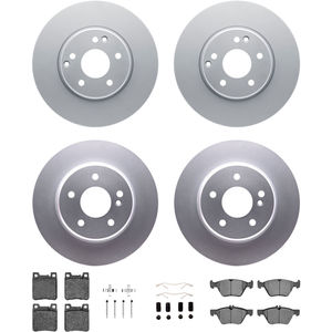 Dynamic Friction 4314-63022 - Front and Rear Brake Kit - Coated Brake Rotors and 3000 Ceramic Brake Pads with Hardware