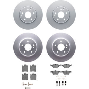 Dynamic Friction 4314-63025 - Front and Rear Brake Kit - Coated Brake Rotors and 3000 Ceramic Brake Pads with Hardware