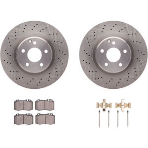 Dynamic Friction 6312-63074 - Front Brake Kit - Quickstop Rotors and 3000 Ceramic Brake Pads with Hardware
