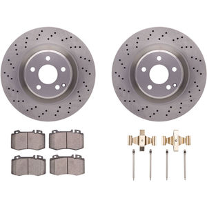 Dynamic Friction 6312-63076 - Front Brake Kit - Quickstop Rotors and 3000 Ceramic Brake Pads with Hardware