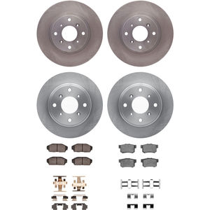 Dynamic Friction 6314-58003 - Front and Rear Brake Kit - Quickstop Rotors and 3000 Ceramic Brake Pads With Hardware