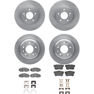 Dynamic Friction 6314-58011 - Front and Rear Brake Kit - Quickstop Rotors and 3000 Ceramic Brake Pads With Hardware