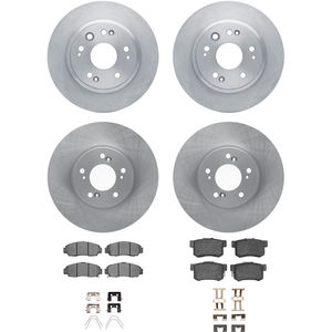 Dynamic Friction 6314-58012 - Front and Rear Brake Kit - Quickstop Rotors and 3000 Ceramic Brake Pads With Hardware