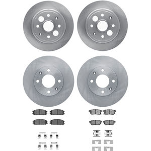 Dynamic Friction 6314-59005 - Front and Rear Brake Kit - Quickstop Rotors and 3000 Ceramic Brake Pads With Hardware