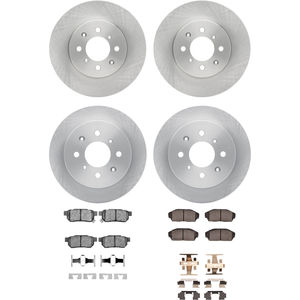Dynamic Friction 6314-59010 - Front and Rear Brake Kit - Quickstop Rotors and 3000 Ceramic Brake Pads With Hardware