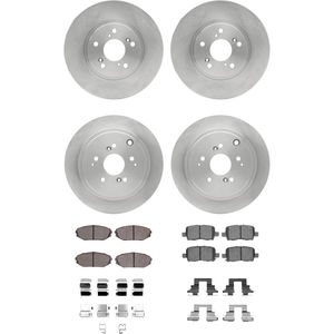 Dynamic Friction 6314-59027 - Front and Rear Brake Kit - Quickstop Rotors and 3000 Ceramic Brake Pads With Hardware