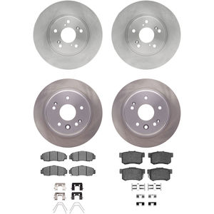 Dynamic Friction 6314-59053 - Front and Rear Brake Kit - Quickstop Rotors and 3000 Ceramic Brake Pads With Hardware