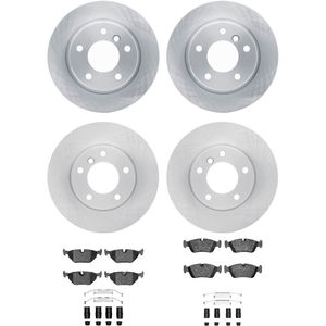 Dynamic Friction 6314-31024 - Front and Rear Brake Kit - Quickstop Rotors and 3000 Ceramic Brake Pads With Hardware