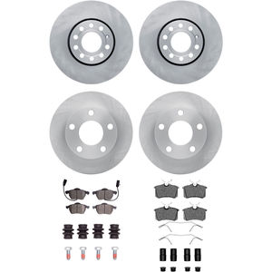 Dynamic Friction 6314-73045 - Front and Rear Brake Kit - Quickstop Rotors and 3000 Ceramic Brake Pads With Hardware