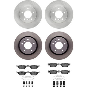 Dynamic Friction 6314-31035 - Front and Rear Brake Kit - Quickstop Rotors and 3000 Ceramic Brake Pads With Hardware