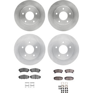 Dynamic Friction 6314-45004 - Front and Rear Brake Kit - Quickstop Rotors and 3000 Ceramic Brake Pads With Hardware