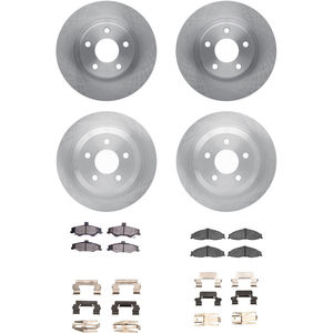 Dynamic Friction 6314-45009 - Front and Rear Brake Kit - Quickstop Rotors and 3000 Ceramic Brake Pads With Hardware