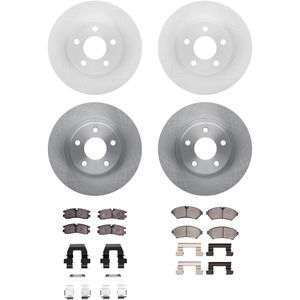 Dynamic Friction 6314-45010 - Front and Rear Brake Kit - Quickstop Rotors and 3000 Ceramic Brake Pads With Hardware