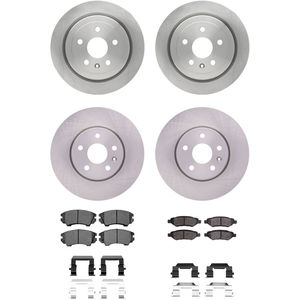 Dynamic Friction 6314-45021 - Front and Rear Brake Kit - Quickstop Rotors and 3000 Ceramic Brake Pads With Hardware