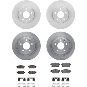 Dynamic Friction 6314-45024 - Front and Rear Brake Kit - Quickstop Rotors and 3000 Ceramic Brake Pads With Hardware