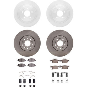 Dynamic Friction 6314-45027 - Front and Rear Brake Kit - Quickstop Rotors and 3000 Ceramic Brake Pads With Hardware
