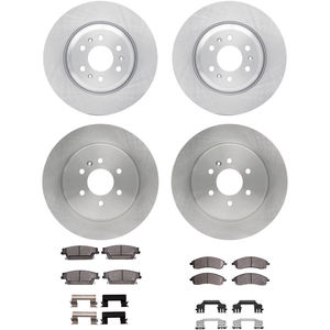 Dynamic Friction 6314-46037 - Front and Rear Brake Kit - Quickstop Rotors and 3000 Ceramic Brake Pads With Hardware