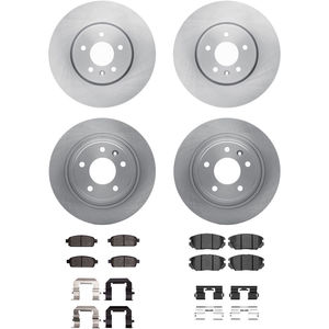 Dynamic Friction 6314-46038 - Front and Rear Brake Kit - Quickstop Rotors and 3000 Ceramic Brake Pads With Hardware