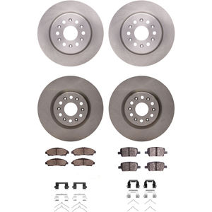 Dynamic Friction 6314-46052 - Front and Rear Brake Kit - Quickstop Rotors and 3000 Ceramic Brake Pads With Hardware