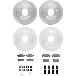 Dynamic Friction 6314-47011 - Front and Rear Brake Kit - Quickstop Rotors and 3000 Ceramic Brake Pads With Hardware